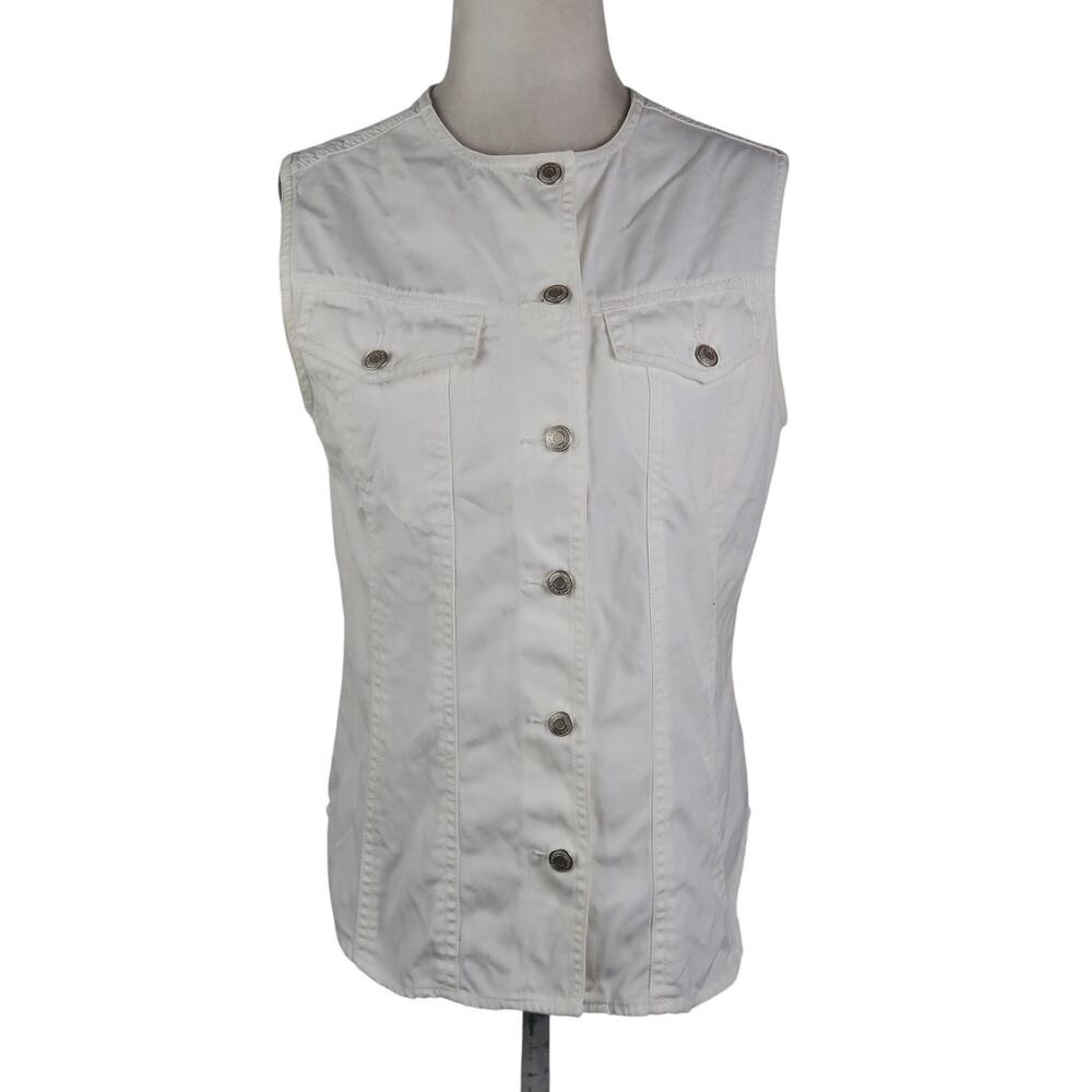 Vintage Gap White 100% Cotton Denim Vest S